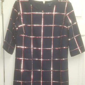 Tommy Hilfiger sequin "plaid" shift